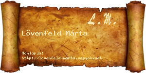 Lövenfeld Márta névjegykártya