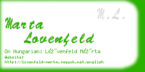 marta lovenfeld business card